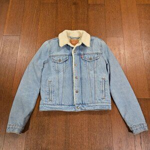 Levi's Original Sherpa Trucker Denim Jean Jacket Women's Small